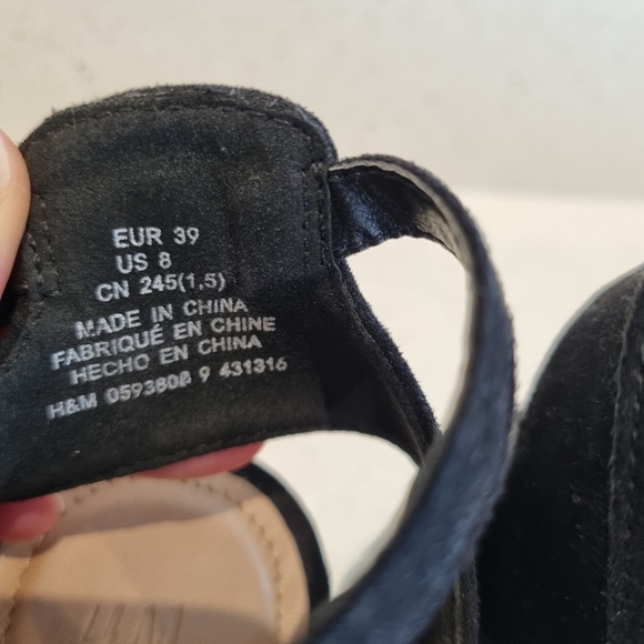 H&M Espadrilles Size 39 Black Strappy - Picture 5 of 7